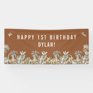 Prehistorische Dinosaur Theme Birthday Banner