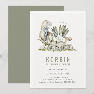 Prehistorische Dinosaur Theme Birthday Party Kaart