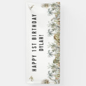 Prehistorische Dinosaur Theme Birthday Spandoek (Verticaal)