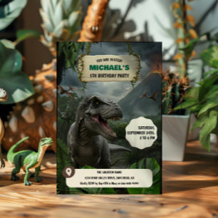 Prehistorische Dinosaurus T-rex Verjaardagsfeest Kaart