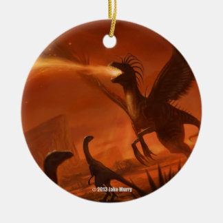 Prehistorische dinosaurus voor de brand door Jake Keramisch Ornament