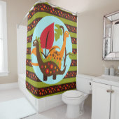 Prehistorische dinosaurussen douchegordijn (In situ)