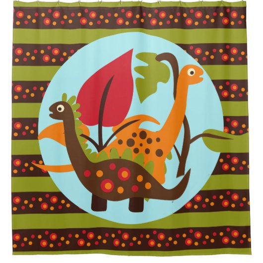 Prehistorische dinosaurussen douchegordijn (Voorkant)