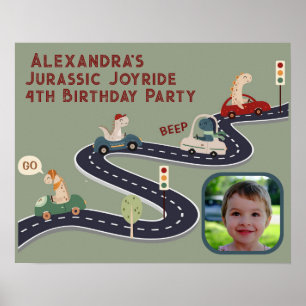 Prehistorische groepen van Kleurrijke Dinosaurusse Poster