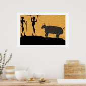 Prehistorische grot tekenen van een shunt poster (Keuken)