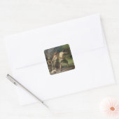 Prehistorische Man Hunting Beren, 1832 Vierkante Sticker (Envelop)