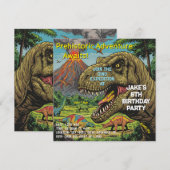 Prehistorische Partij van de Dinosaurus Kaart (Voorkant / Achterkant)