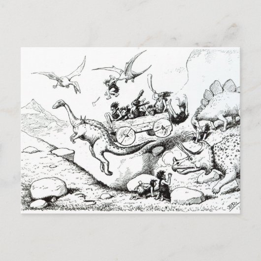 Prehistorische Peeps, 1894 Briefkaart (Voorkant)