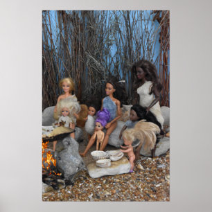 Prehistorische poppen. poster