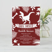 Prehistorische Raptor Dinosaur Baby shower Kaart (Staand voorkant)