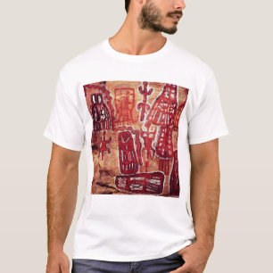 Prehistorische rotsschilderij t-shirt