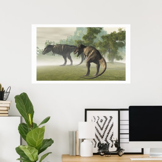 PREHISTORISCHE T-REX-AFDRUKKING POSTER (Thuiskantoor)