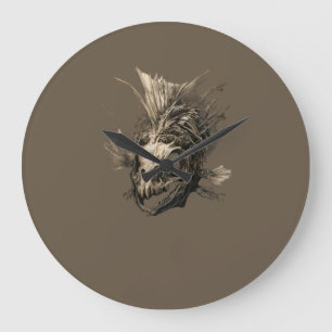 Prehistorische Vissen Schedel Grunge Donkere Kunst Grote Klok