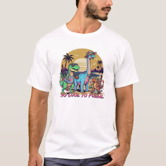 Prehistorische Zomerploeg Retro Dinosaurus Zonsond T-shirt