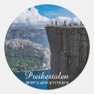 Preikestolen, Norway Ronde Sticker