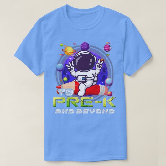 Prek en daarna Astronaut terug naar school jongens T-shirt (Design voorkant)