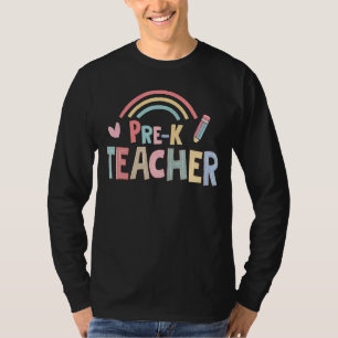 Prek lerarenteam voorschoolse viaduct regenboog t-shirt