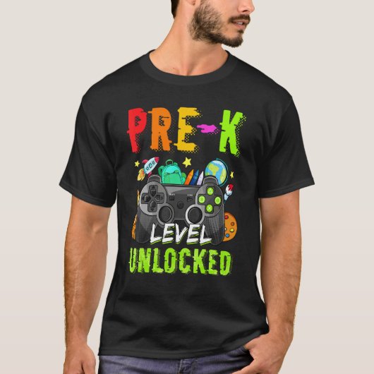 Prek level unlocked Back to School pre-k student v T-shirt (Voorkant)