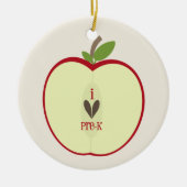 Prek Teacher Ornament - Red Apple Half (Voorkant)