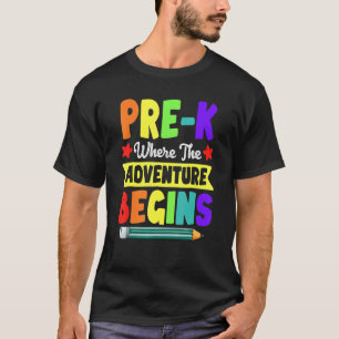 Prek waar het avontuur teruggaat naar school t-shirt