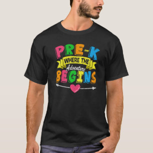 Prek waar het avontuur teruggaat naar school t-shirt