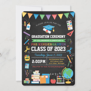 PreKindergarten Afstuderen Ceremony Chalkboard Kaart