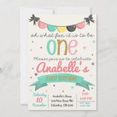 Premier 1er anniversaire Invitation de fête pour p (Devant)