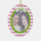 Premier/1er ornement photo mariage de Noël de coup (Droite)