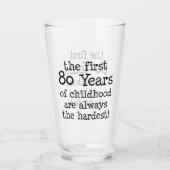 Premier 80 ans d'enfance 80e anniversaire verre (Dos)