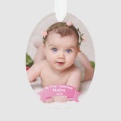 Premier acrylique de photo de Noël de bébé (dos)