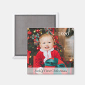 Premier aimant photo personnalisé de Noël pour béb (Recto/Verso)