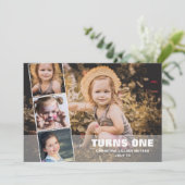 Premier anniversaire 4 photo Collage Carte de nais (Debout devant)