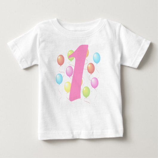 Premier Anniversaire Ballons Bébé T-shirt (Devant)