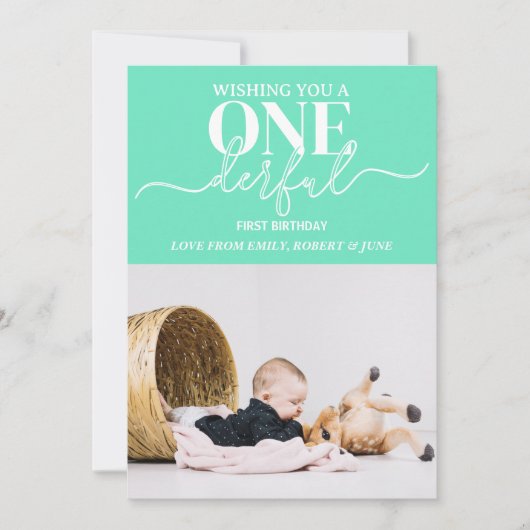 Premier anniversaire Carte de typographie (Devant)