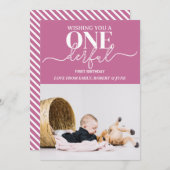 Premier anniversaire Carte de typographie (Devant / Derrière)