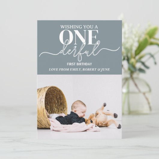 Premier anniversaire Carte de typographie (Debout devant)