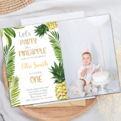Premier Anniversaire d'ananas Invitations avec pho