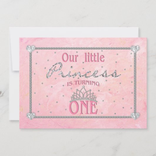 PREMIER ANNIVERSAIRE DE BÉBÉ - INVITATION PRINCESS (Devant)
