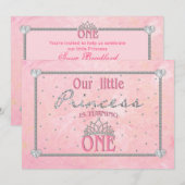 PREMIER ANNIVERSAIRE DE BÉBÉ - INVITATION PRINCESS (Devant / Derrière)