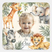 Premier anniversaire du garçon - Stickers Safari J (Devant)