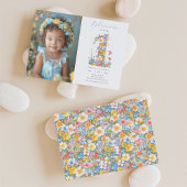 Premier anniversaire Floral Numéro 1 Invitation ph