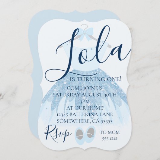 PREMIER ANNIVERSAIRE INVITATION (Devant / Derrière)