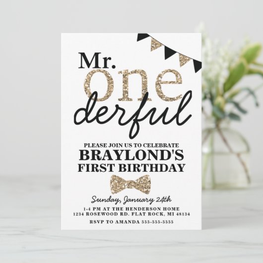 Premier anniversaire M. Onederful Invitation (Debout devant)