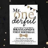 Premier anniversaire M. Onederful Invitation