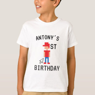 Premier Anniversaire TShirt thème minecraft