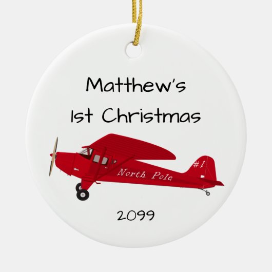 Premier avion de Noël Ornement du pôle Nord (Devant)