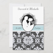 Premier baiser Bleu de mer Customisé Faire-part de (Devant)