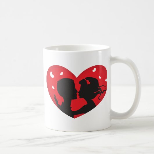 Premier baiser Mug Coeur Rouge (Droite)