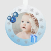 Premier bébé de Noël bleu et argent (dos)