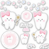 Premier bébé fille de la dent de stickers ou Stick (Devant)
